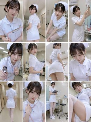 Realistic Rookie Nurse Collage — Create a realistic social-media collage of a young Japanese rookie nurse model in a hospital setting…