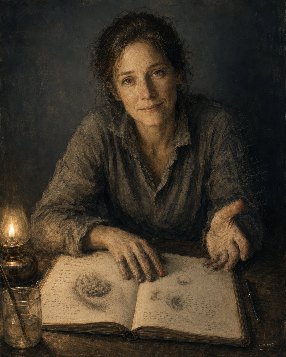 Introspective Lamplit Artist Portrait