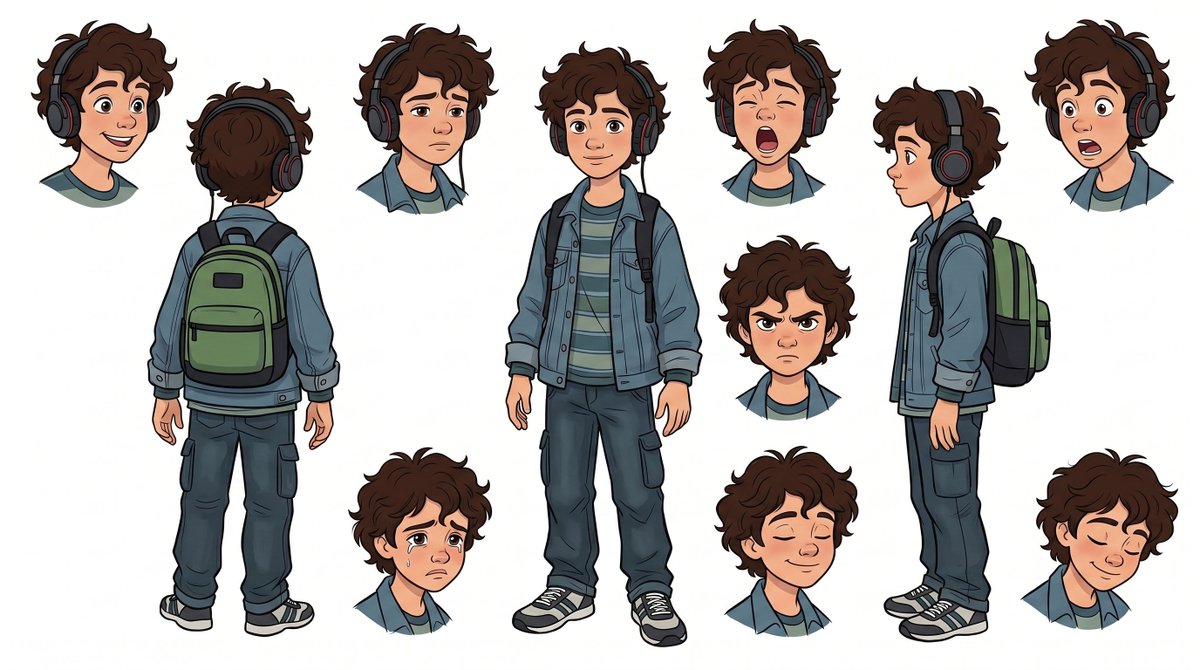 Animated Boy Character Sheet