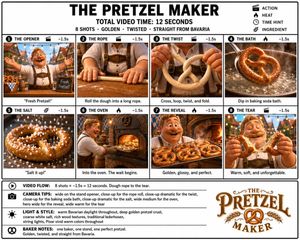 Pretzel Maker Storyboard Poster AI image template preview