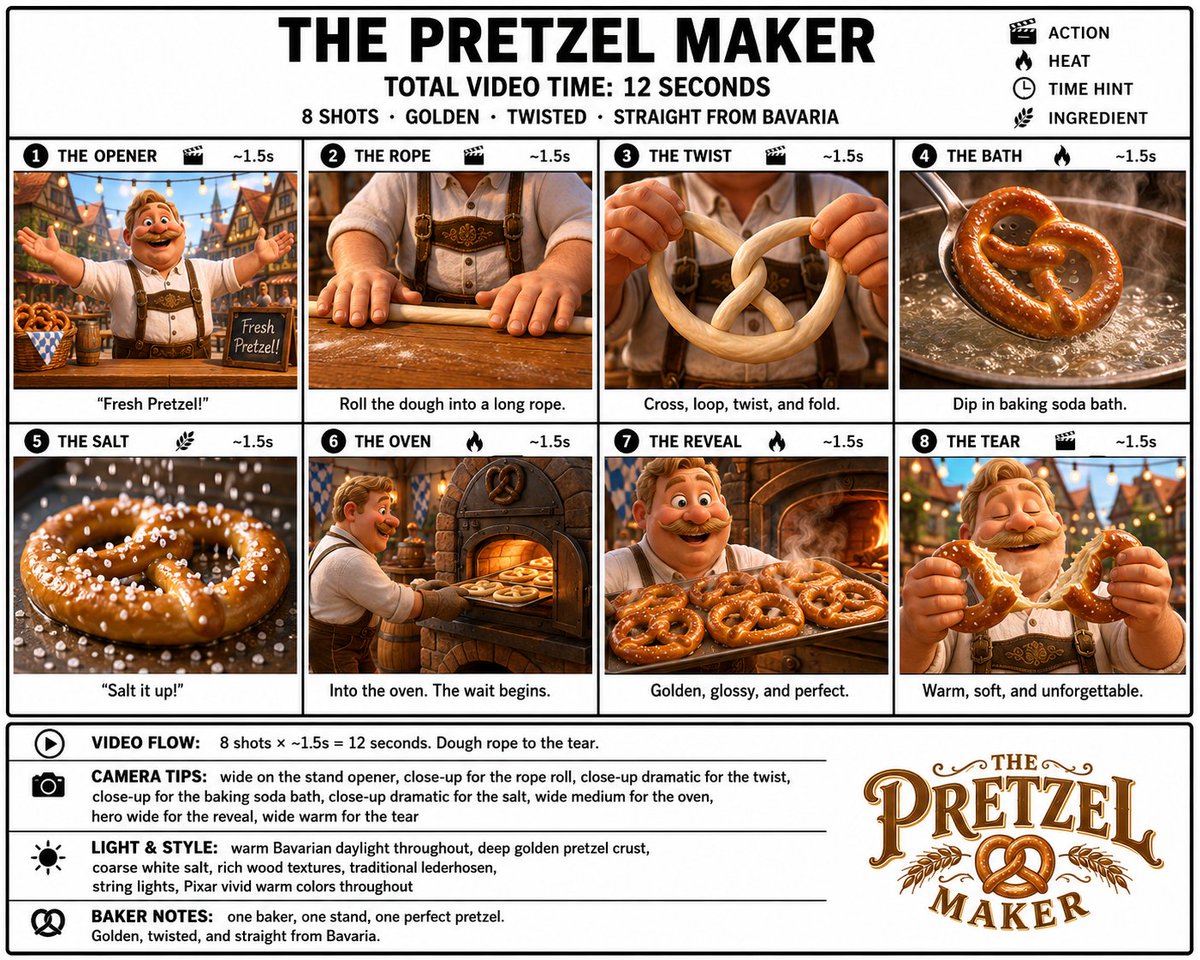 Pretzel Maker Storyboard Poster