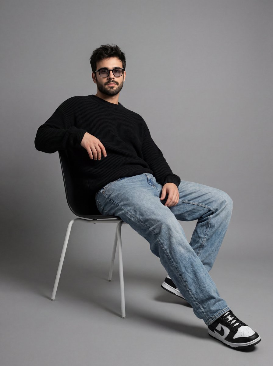 E-commerce Main Image - Minimalist Studio Portrait of a Young Man - Image 1