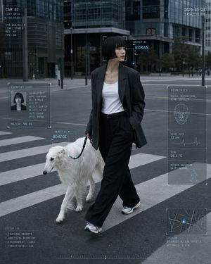 Cyber Core Editorial Surveillance Photography AI image template preview