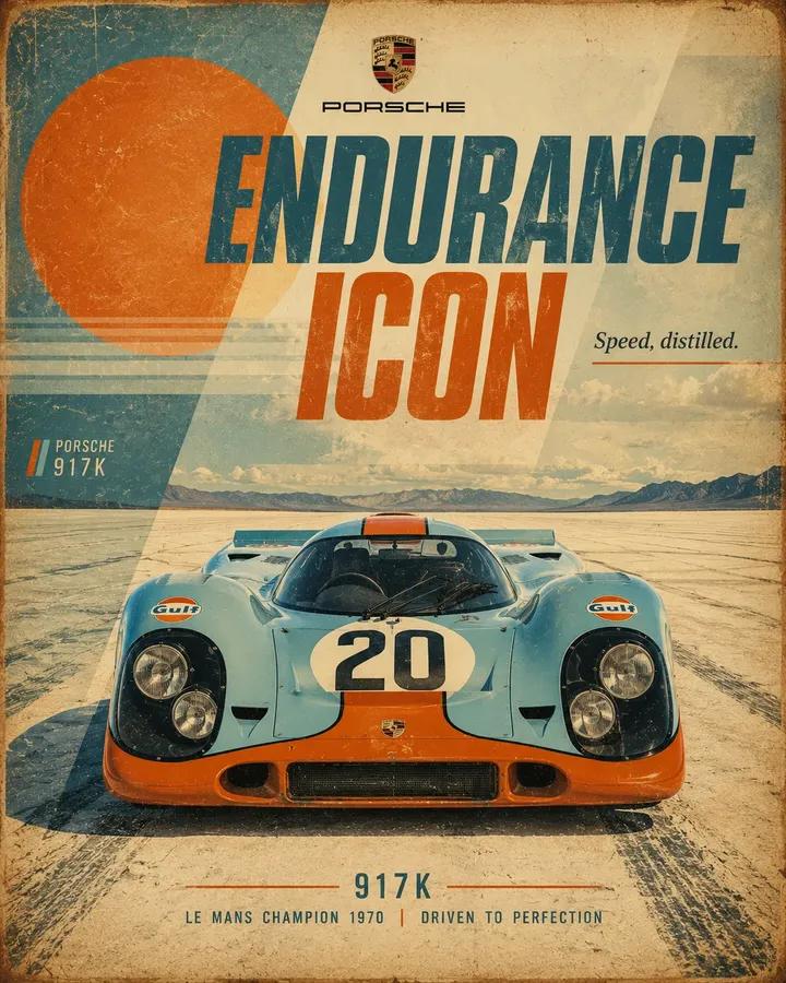 Retro Motorsport Graphic Poster