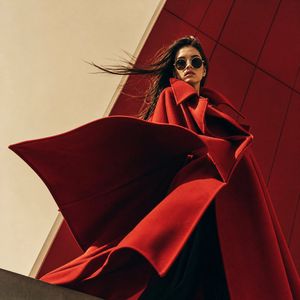 Geometric High-Fashion Editorial Portrait AI image template preview