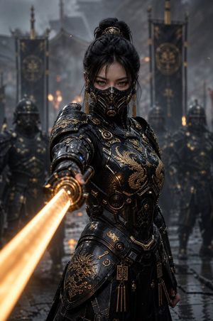 Cyber Samurai Empress Portrait AI image template preview