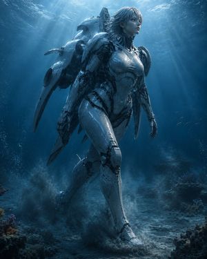 Giant Robot Deep Sea Exploration AI image template preview