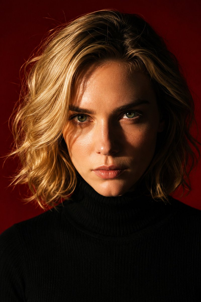 Dramatic Red Background Portrait