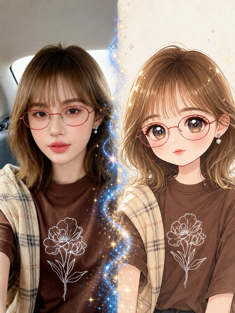 Real Photo to Anime Soul Split Portrait
