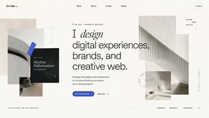 Minimalist Designer Portfolio Homepage — Goal: Create a refined portfolio homepage hero design for {argument name="designer name" default="Ar…