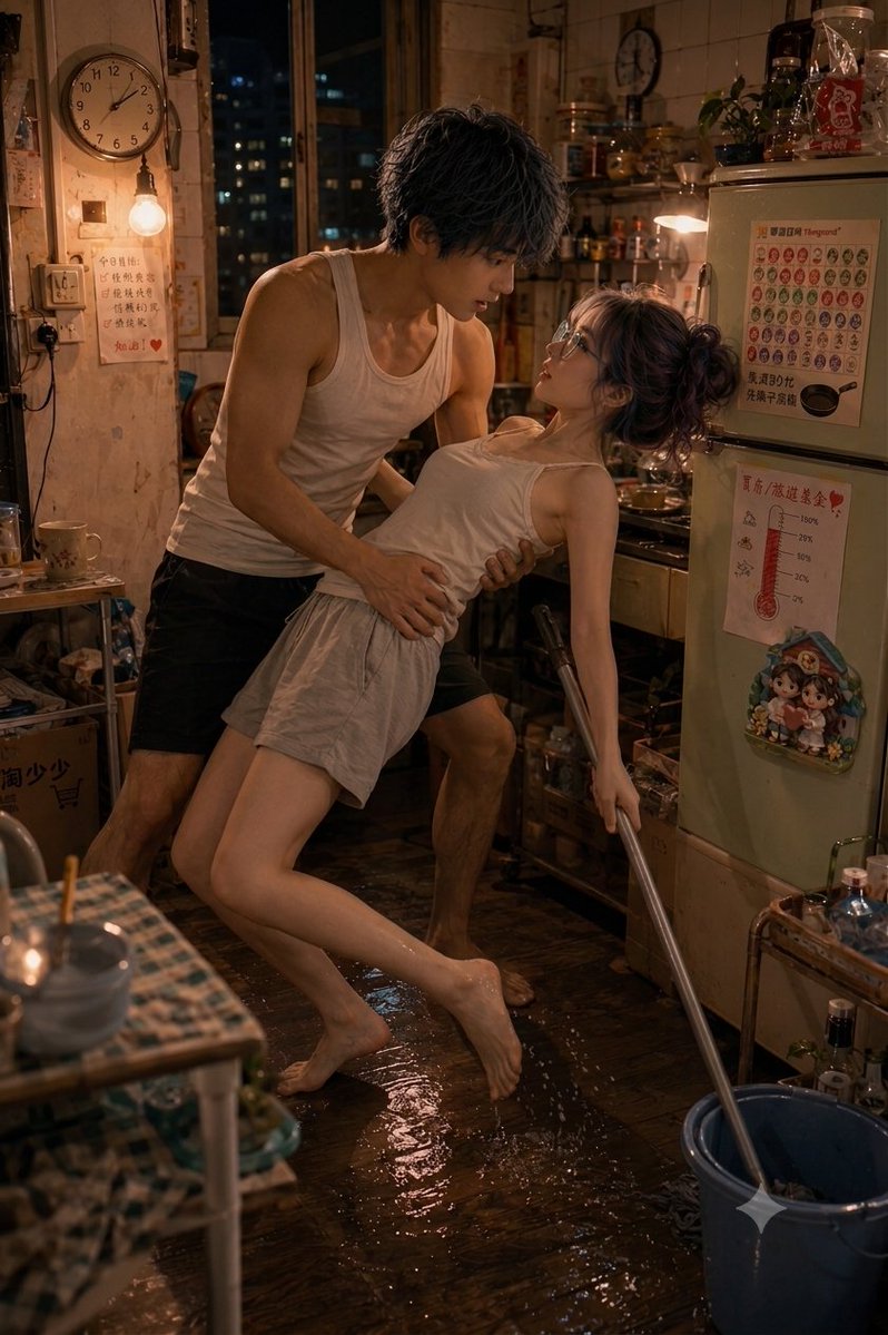 Romantic Mopping Slip in Rental Kitchen example 2