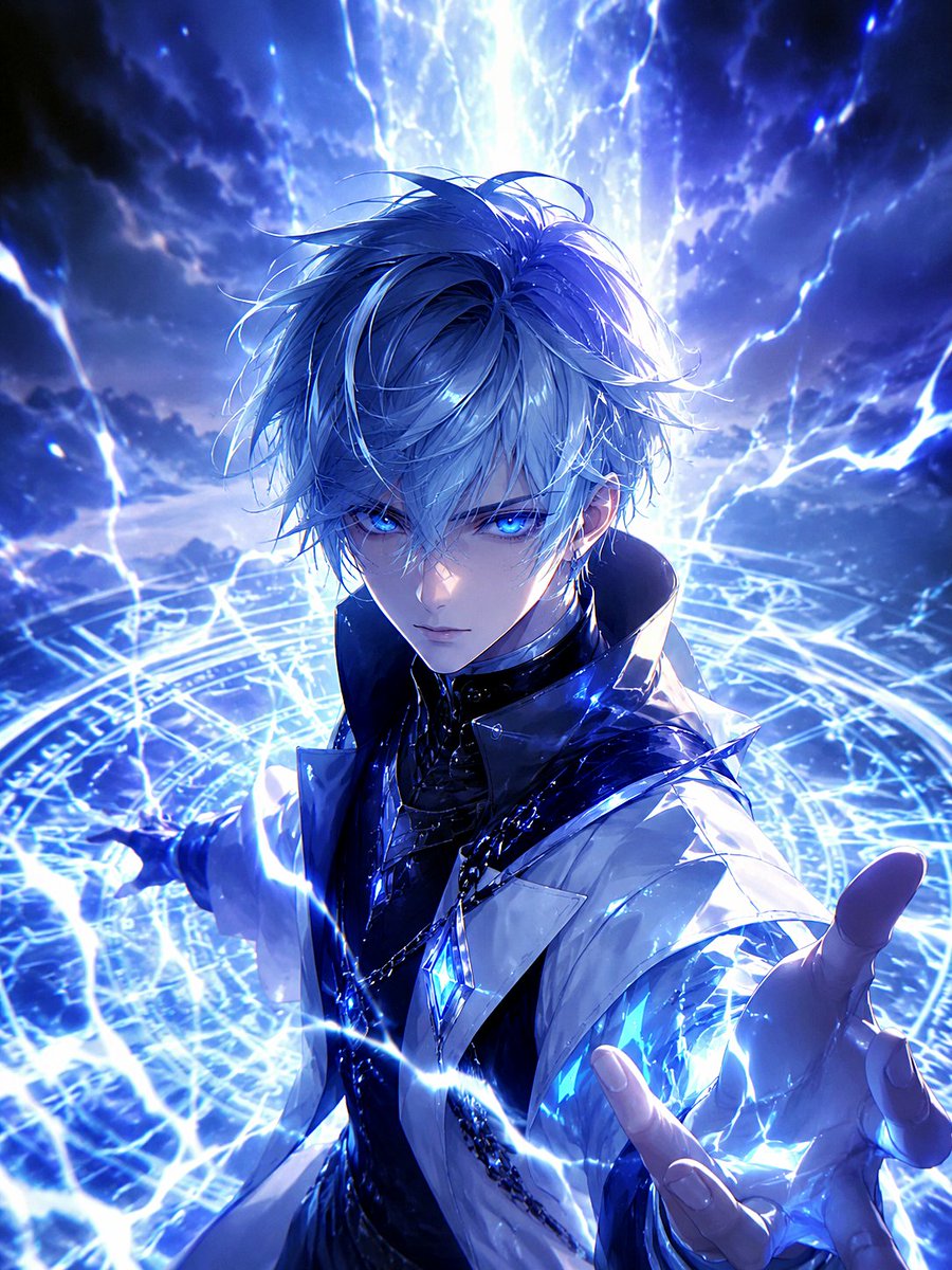 Blue Lightning Anime Mage