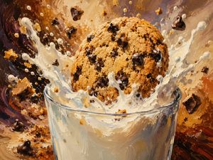 Impasto Cookie Milk Splash AI image template preview