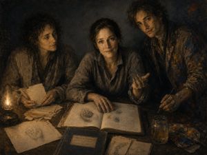 Candlelit Old-Master Creative Trio AI image template preview