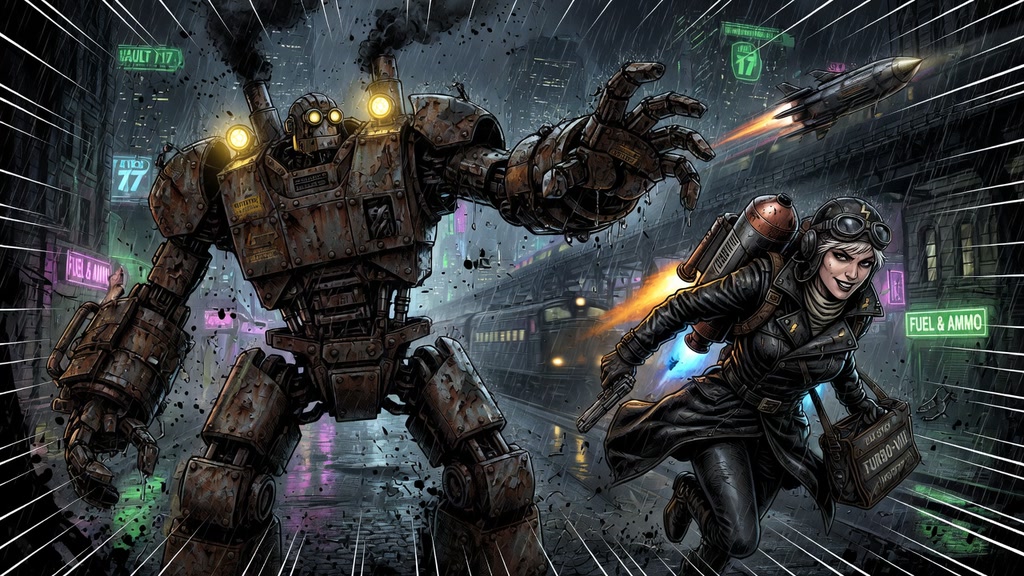 Game Asset - Dieselpunk Mech Action Scene - Image 3