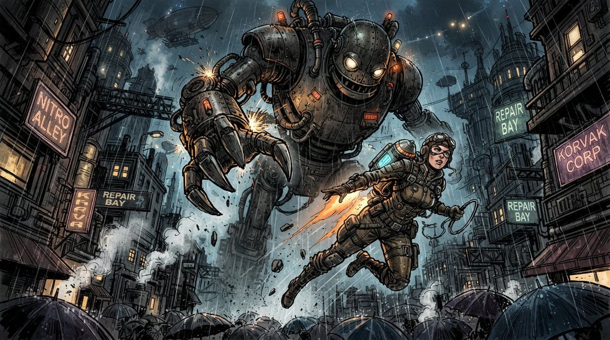 Game Asset - Dieselpunk Mech Action Scene - Image 2