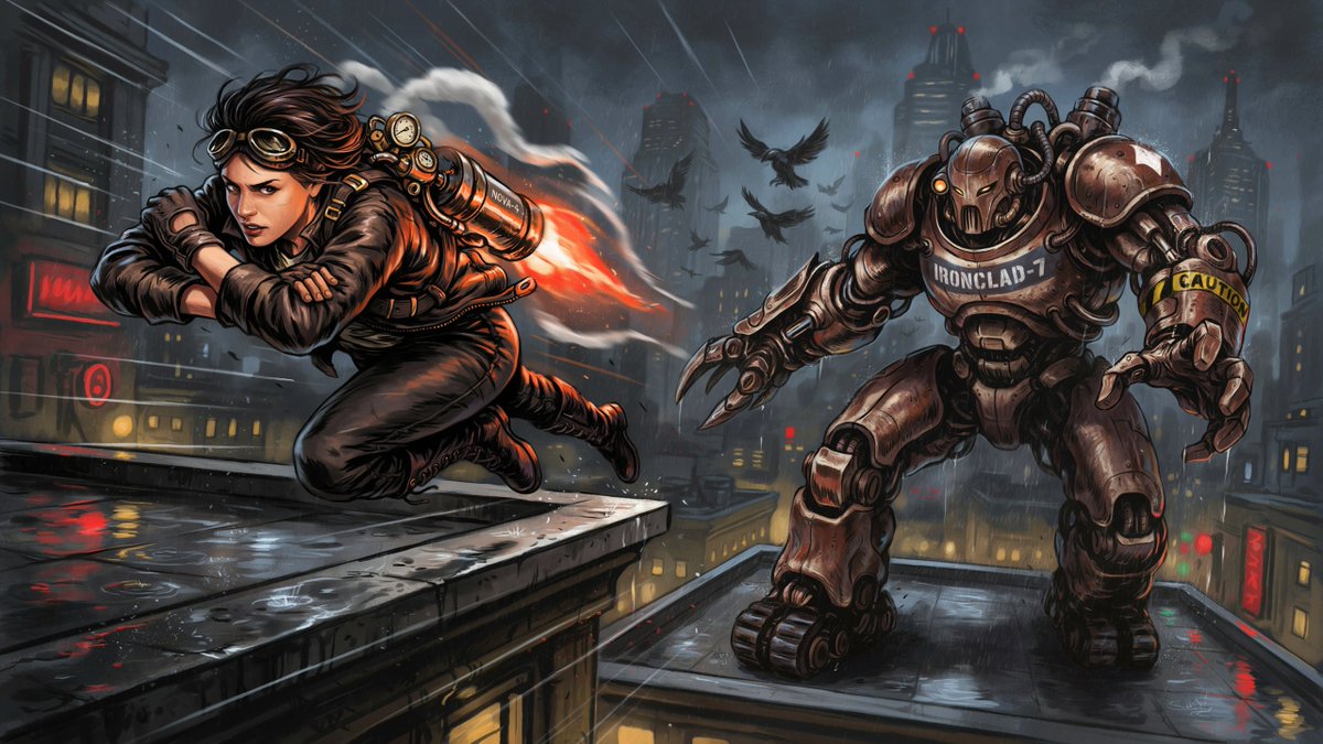 Game Asset - Dieselpunk Mech Action Scene - Image 4