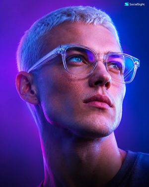Cinematic Neon Identity Portrait AI image template preview