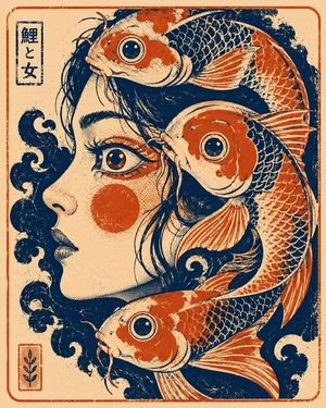 Graphic Screen-Print Human-Animal Illustration — Bold graphic screen-print illustration of {argument name="subject" default="[HUMAN] face in profile"}, tightly 