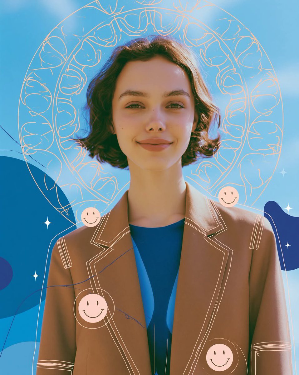Editorial Fashion Portrait with Whimsical Doodles