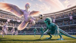 Intergalactic Football Sports Photography AI image template preview