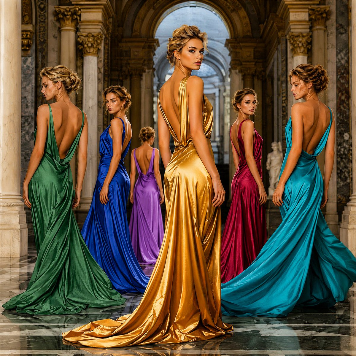 Frozen-Time Couture Hall Portrait