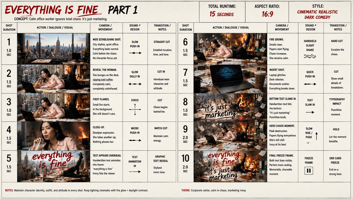 Everything Is Fine Storyboard Sheet