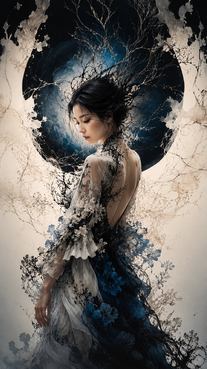 Surreal Botanical Couture Portrait
