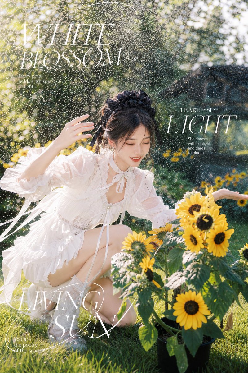 White Blossom Summer Garden Poster