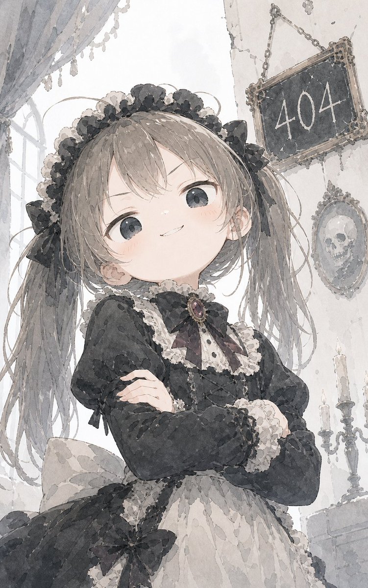 Smug Gothic Maid 404 Portrait