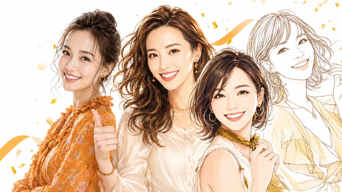 Celebratory Four-Woman Fashion Portrait