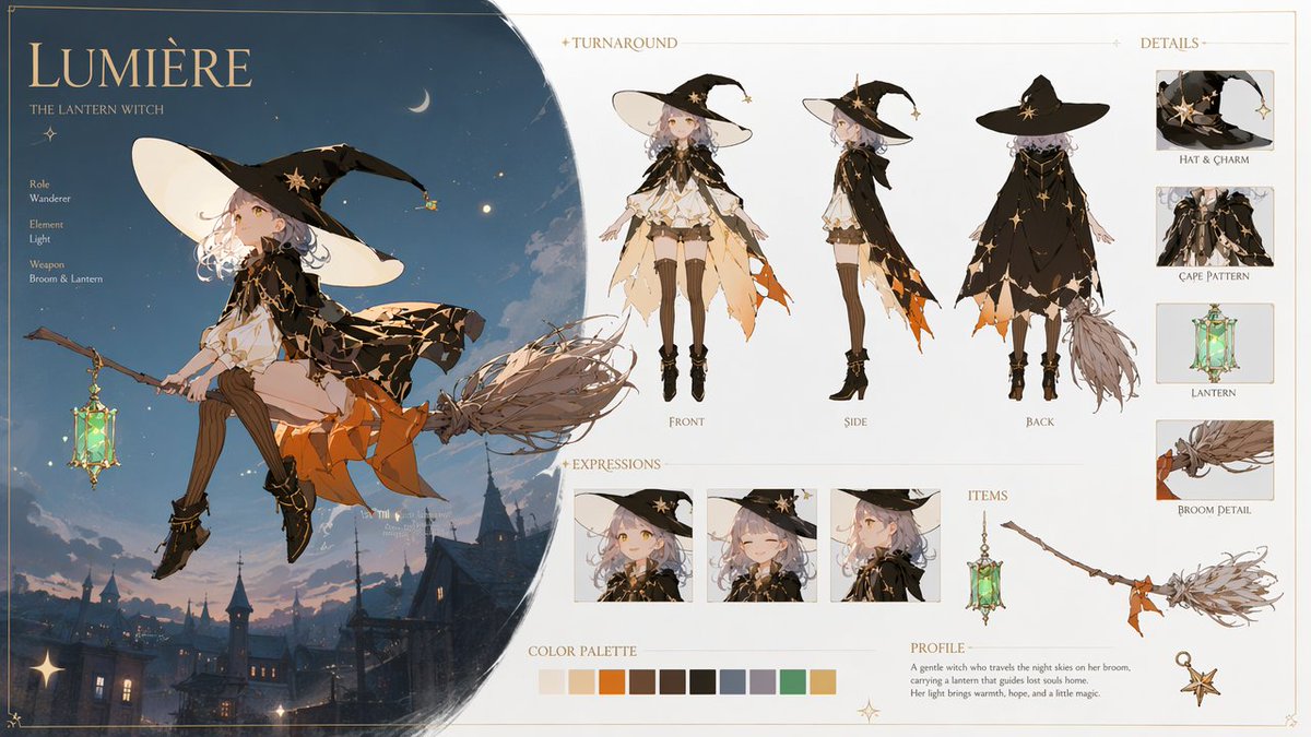 Lumière Lantern Witch Character Sheet