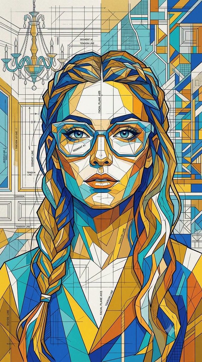 Infographic / Edu Visual - Geometric Mosaic Portrait Illustration - Image 2