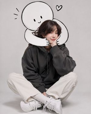 Minimalist Woman and Doodle Portrait AI image template preview