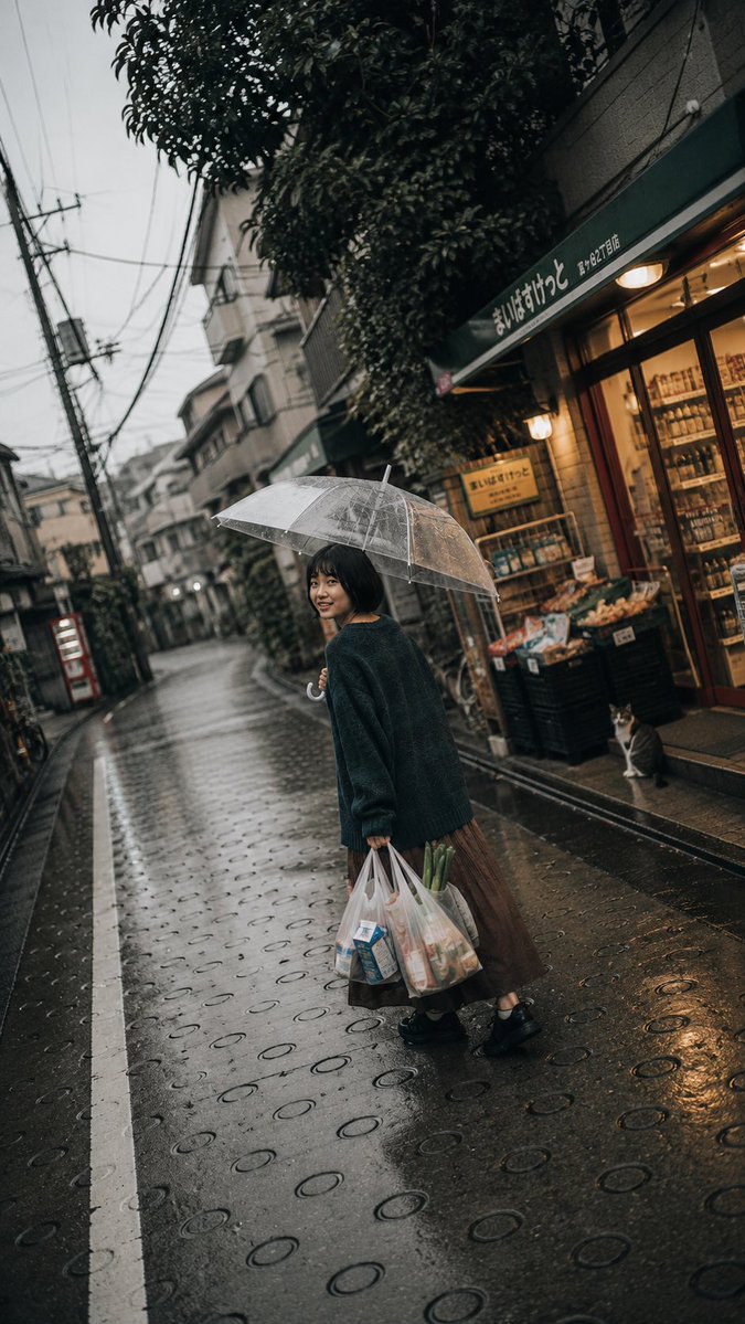 Rainy Japan Street Aesthetic example 3