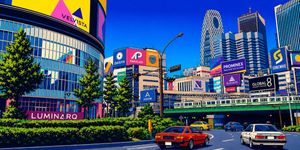 1980s Shinjuku Retro Cityscape AI image template preview