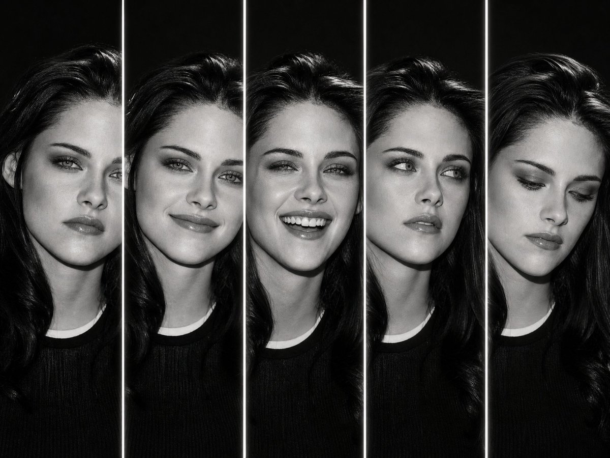 Five-Slice Monochrome Expression Portrait
