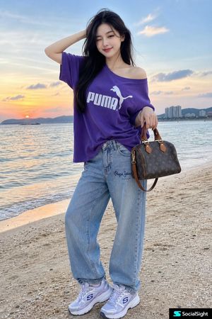 Branded Beach Fashion Photoshoot AI image template preview