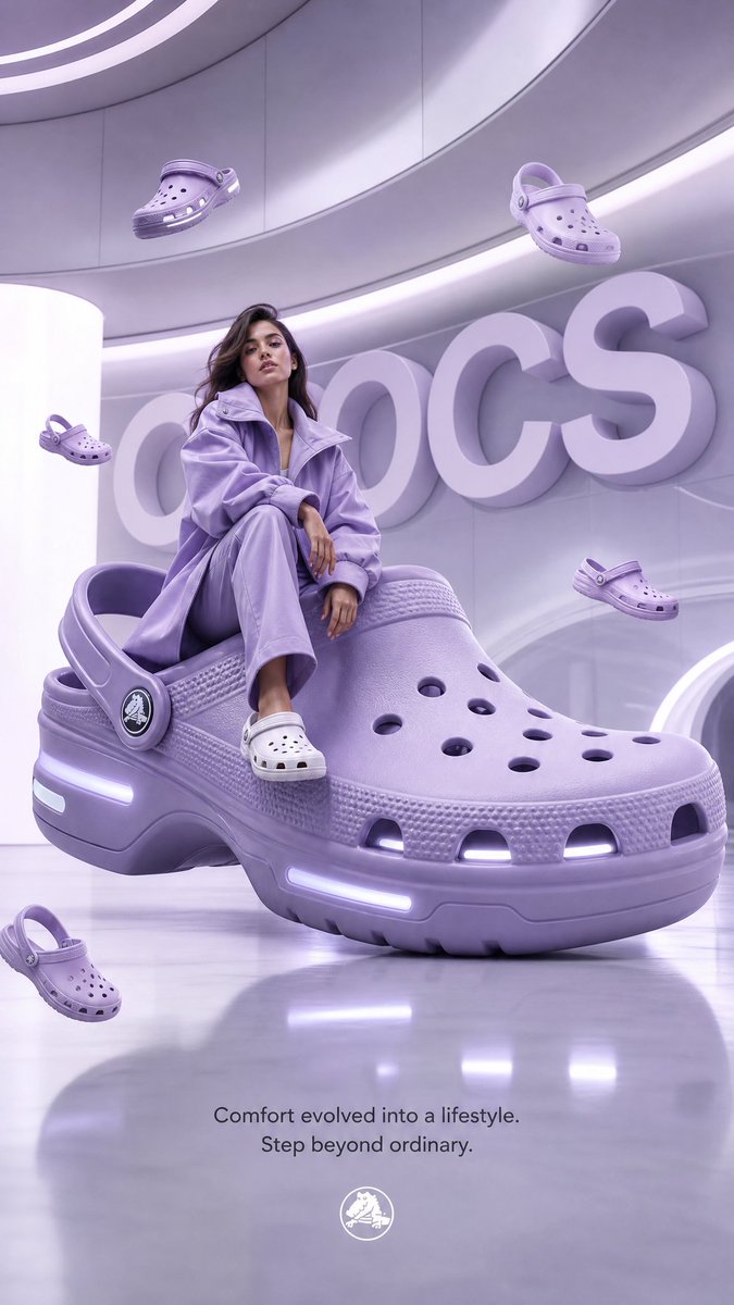 Futuristic Crocs Fashion Advertising Poster example 2
