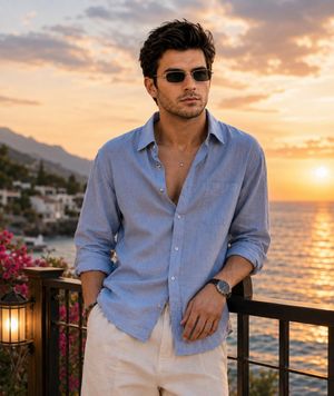 Luxury Mediterranean Resort Portrait AI image template preview