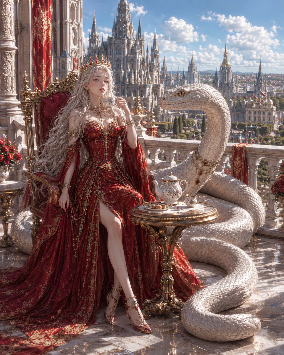 Queen and Snake Portrait