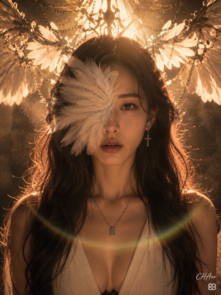 Cinematic Feather Mask Portrait
