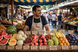 Turkish Market Grocer Realistic Photo AI image template preview