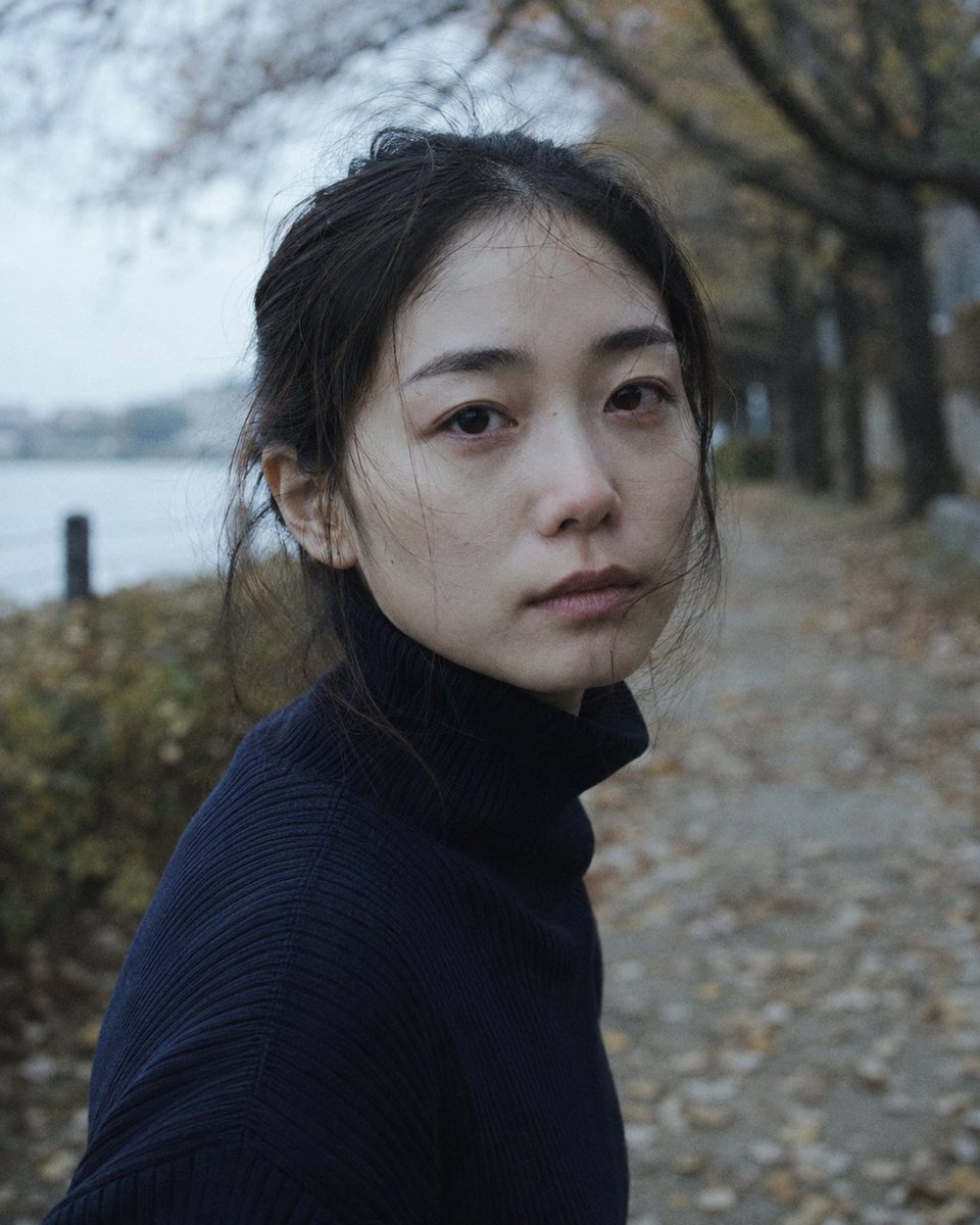 Moody Autumn Japanese Woman Portrait