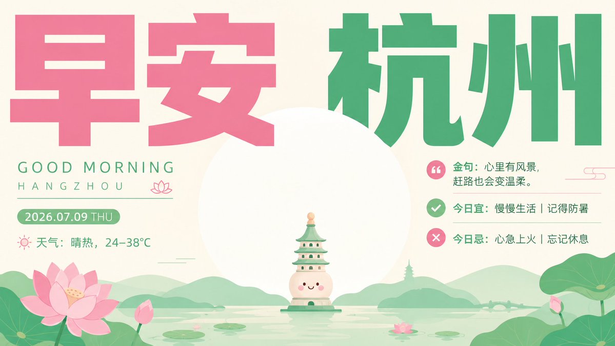Healing Good Morning Hangzhou Poster