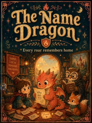 Vintage Name Dragon Storybook Poster — Goal: Create a richly illustrated vintage storybook poster cover for a fantasy children's tale title…