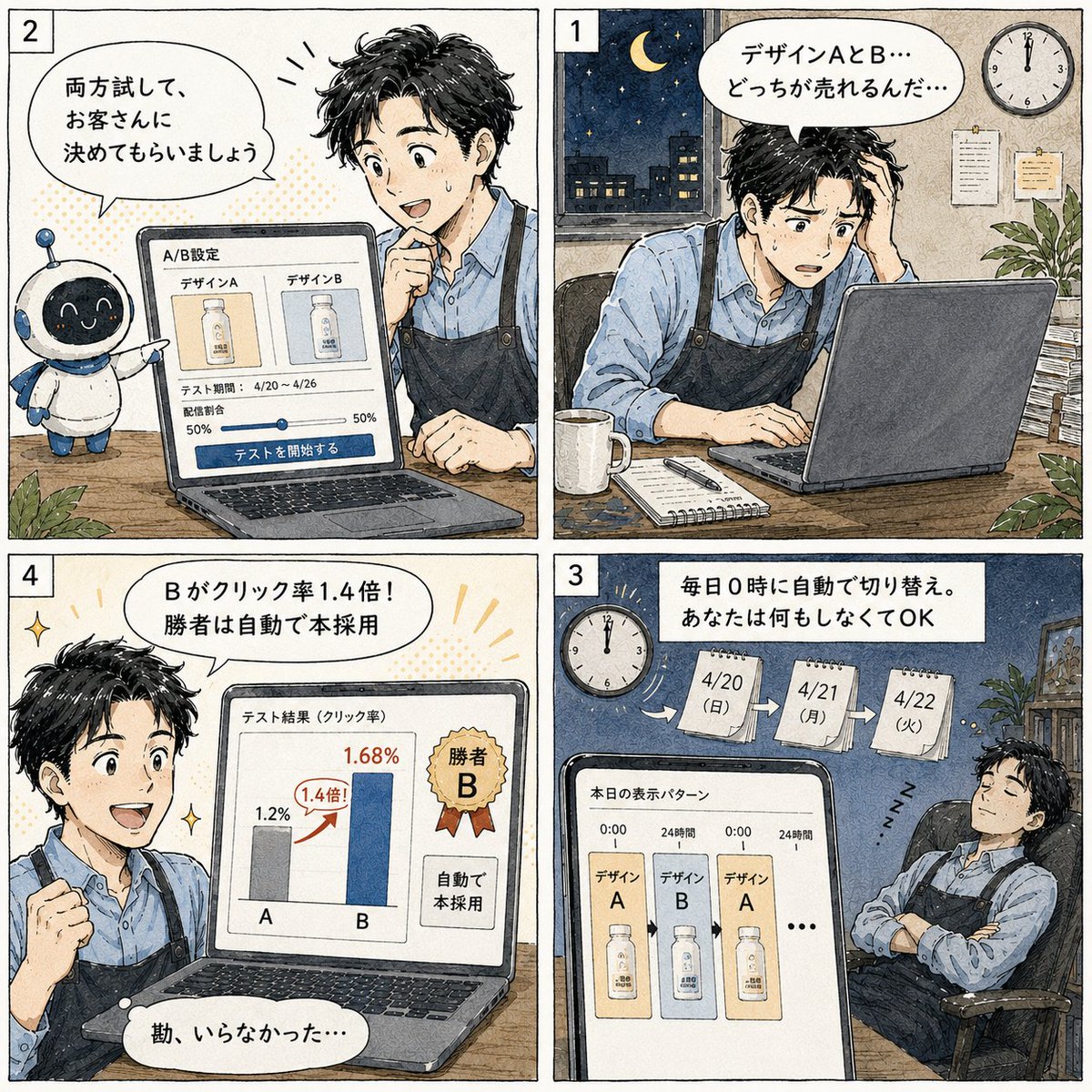 Japanese Manga A/B Testing Comic