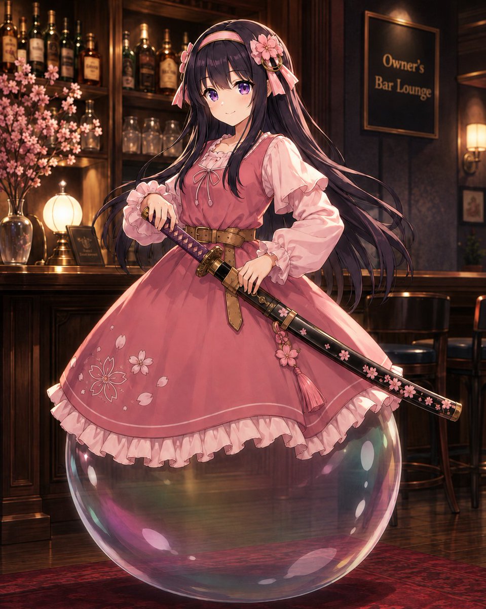 Anime Bubble Samurai in Bar Lounge