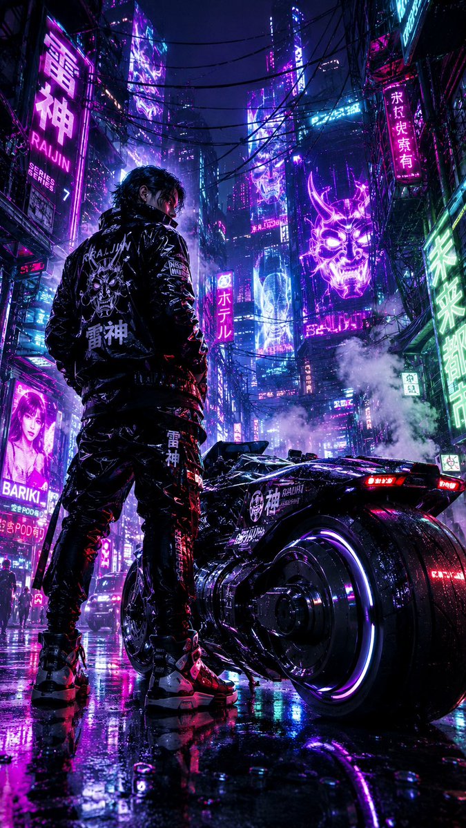 Cyberpunk Neon Street Racer