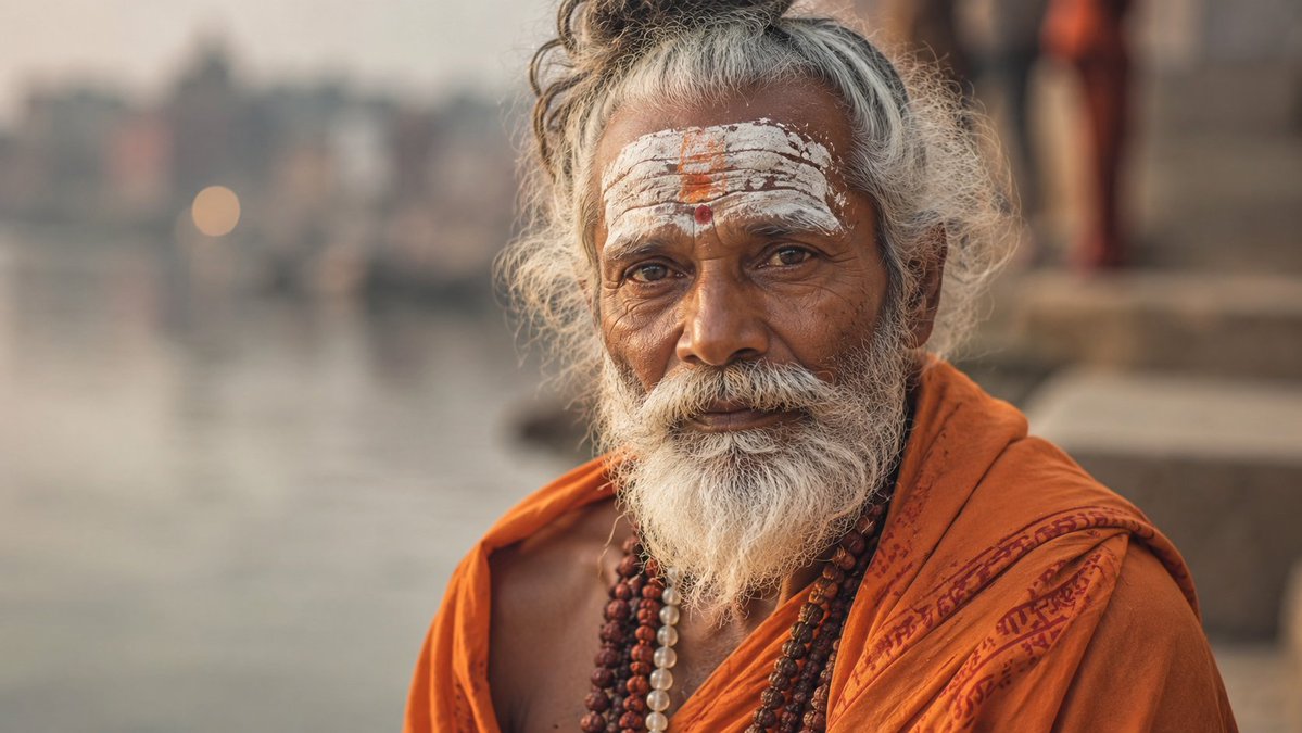 Elderly Indian Sadhu DSLR Portrait